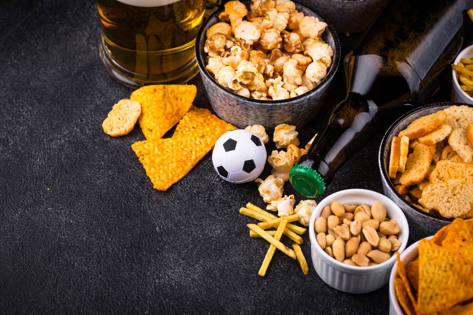 Beer and game day snacks